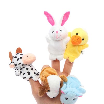 10pcs/set Cute Cartoon Biological Animal Finger Puppet Plus