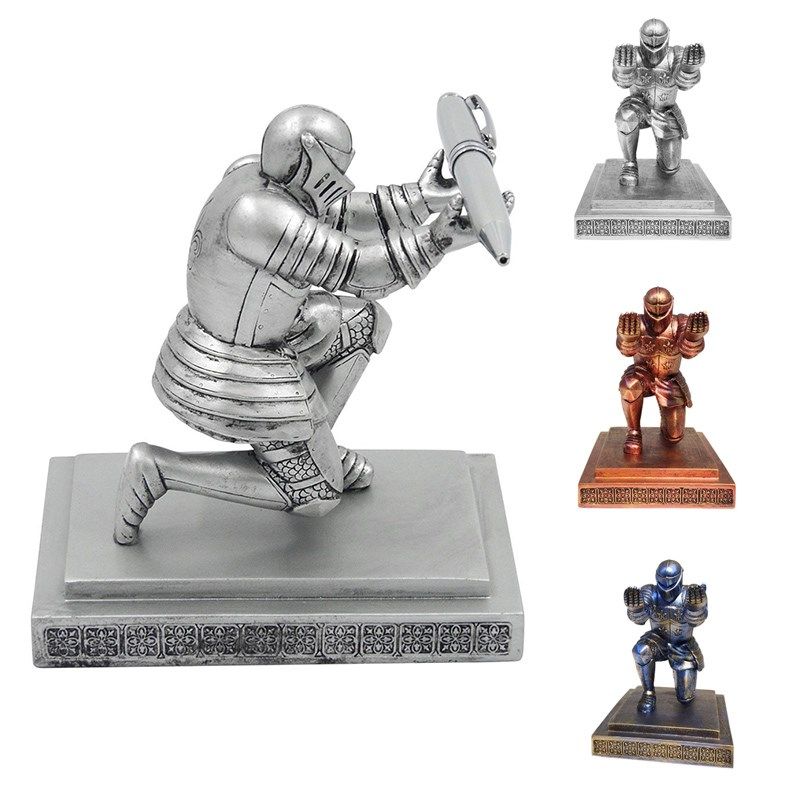 Creative Resin Soldier Executive Knight Shaped Pen Holder F