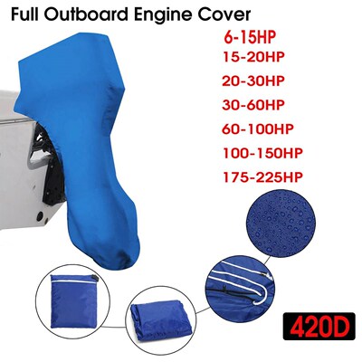 420D 6 225HP Boat Full Outboard Engine Cover Protection Blu