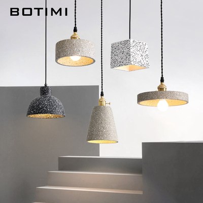 Nordic Cement Pendant Lights For Dining Room Cord Hanging Be