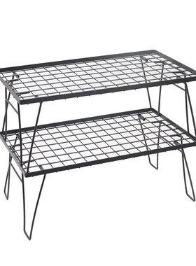 MYJ Outside Picnic BBQ Beach Camping Metal Folding Grill Tab