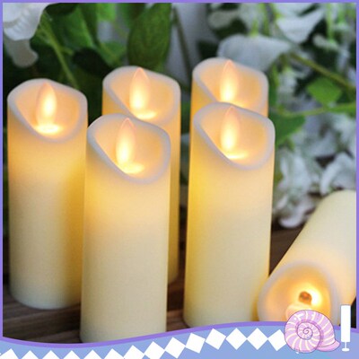 LED Electronic Flameless Swing Candle Candles Lights Battery
