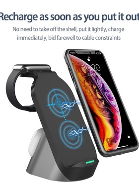 3 in 1 Qi Wireless Charger Fast Charging Dock Station for A