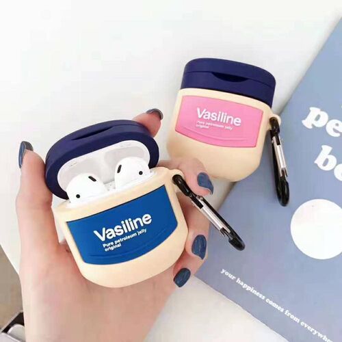 3D Vaseline Lipstick pink Wireless Earphone Charging case f