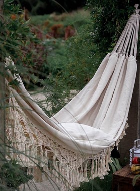 Double Boho Tassel Nest Hammock Swing Chair Outdoor/Indoor P