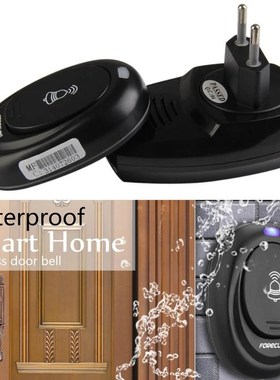 36 Songs Wireless Remote Control Door Bell Black 100M Range