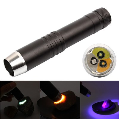 365nm / 395nm UV White Yellow 3 LED Light Source  Flashlight