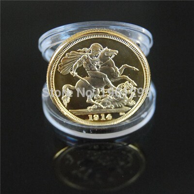 1914 BRITISH FULL SOVEREIGN 22CT GOLD COIN KING GEORGE V 5t