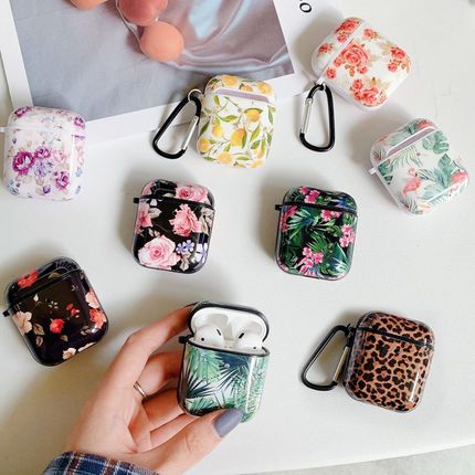 For AirPods 2 Case luxury Retro Flower Rose Leopard print/