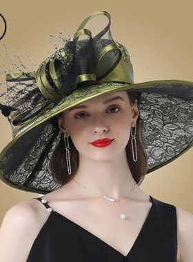 Pink Wide Brim Hats Kentucky Derby Hat  Wo Elegant Church Pu