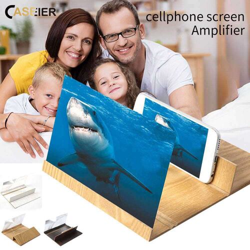 CASEIER 3D Screen Amplifier 12 inch Original Wood Grain mobi