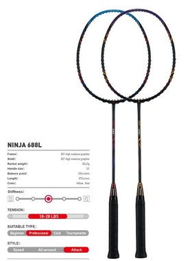 2020  Badminton Rackets  Attack Type NINJA 688L 788L 30T Car
