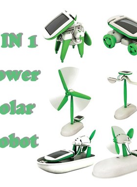 DIY 6 IN 1 Power Solar Robot Educational Learning Power Rob