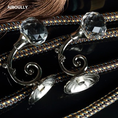2Pcs/set Luxurious Metal Crystal Glass Curtain Holdback Wall