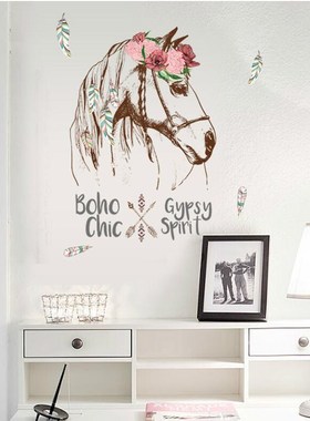 Horse Head Personality Wall sticker Mural Removable DIY Room