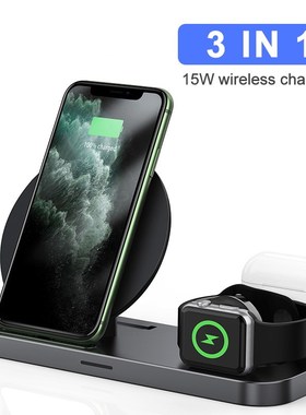 3 in 1 15W Wireless Charger for Samsung Note 20 10 9 S10 iP