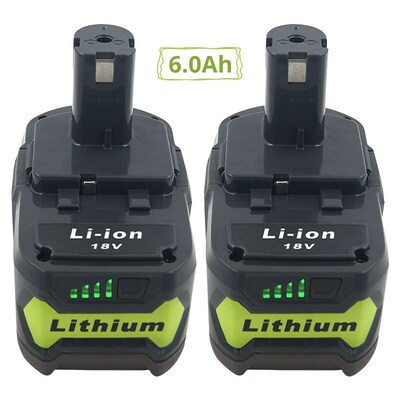 2 Pack 6000mAh 18V Replacet Battery for Ryobi 18V Lithium Ba