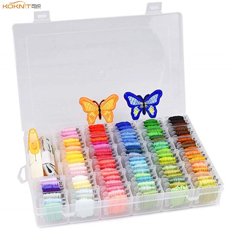 100colors embroidery floss kit with storage box finished win