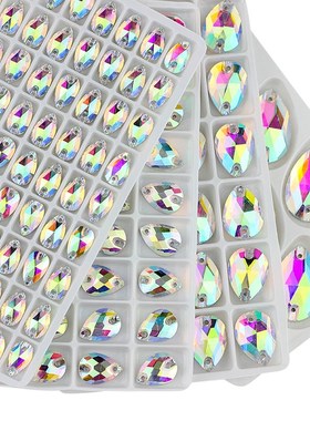 Wholesale QL Crystal DR Sew On Rhinestones AB Crystal clear