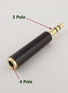 1pcs 3.5mm Stereo 3 Pole Male to 1/8'' 4 Pole 3 Ring Female