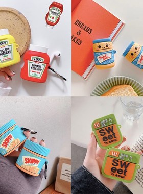 For AirPod 1/2/pro Case 3D Tomato Ketchup Cartoon Soft Sili