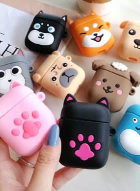 For Airpods 2 Case Silicone dog Cartoon Cover For  Air