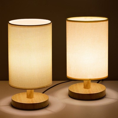 Simple modern table lamp bedroom study bedside lamp solid wo