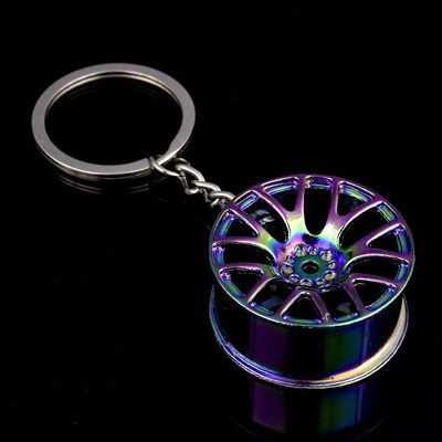 New niversal Car House Cool Gunmetal Spinning Turbo Keychain
