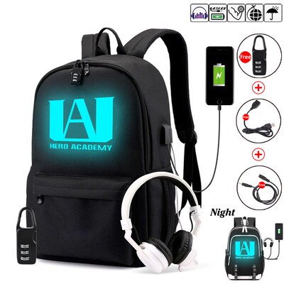 My Hero Academia Backpack for Teenage Boys Girls Luminous Sc