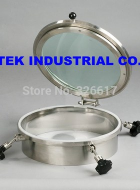 Heavy duty 300mm Glass Manway, 16'' Round Non Pressure Manw