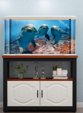 Cute 3d Dolphin Aquarium er Glass Fish Tank Background Decor