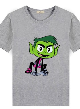 3 12T  Go  Cartoon Printed Beast Boy T Shirt Casual Short S