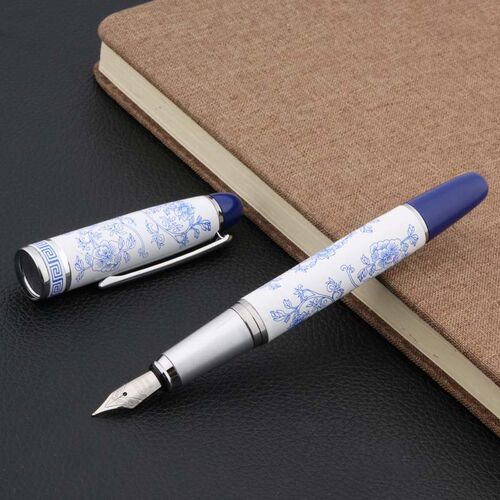 Hot New Chinese Blue and White Porcelain Pattern Medium Nib