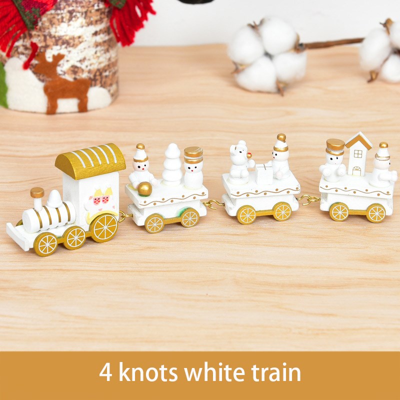 Wooden Christmas Train Ornat Christmas Decoration Home Sant