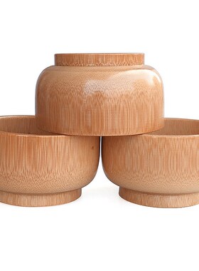 1pc Creative Chinese Bamboo Bowl Round Ecologic Spice Natura