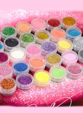 30 Pcs/set  Bright Crystal Epoxy Nail Jewelry DIY Glitter Po