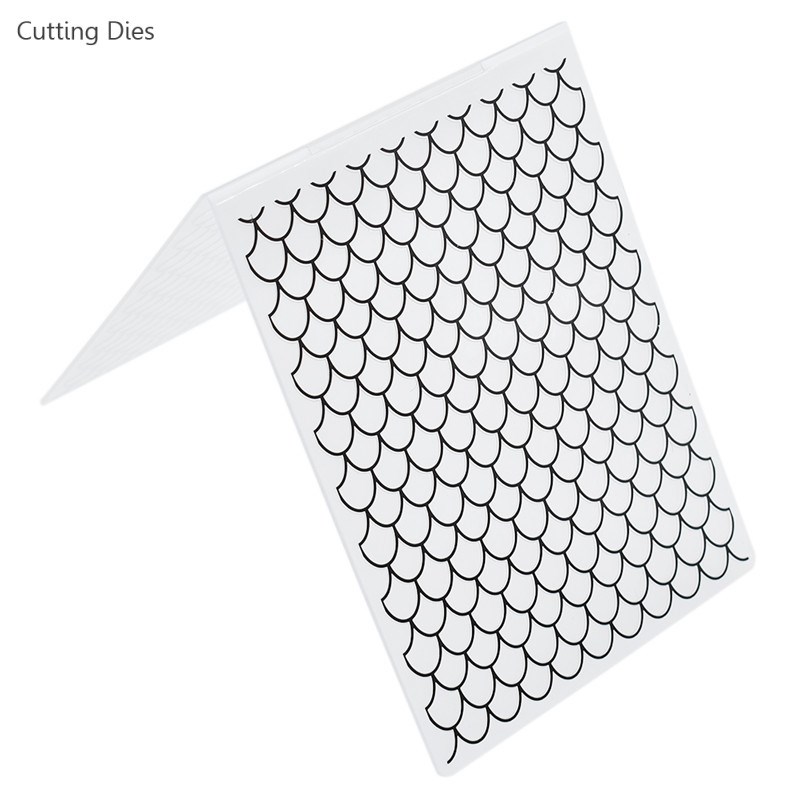 2019 fish scales plastic embossing folders paper cards templ