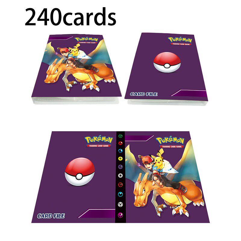 charizard pokemon cards album book 240pcs cartoon anime car
