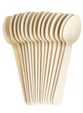 100pcs/pack Bamboo Wooden Cutlery Biodegradable Disposable K