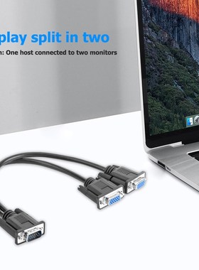 VGA Female Y Splitter Cable Lightweight Amplifier Easily Ca