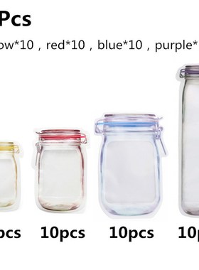 Mason Bags Jar Bottles Zipper Bag Reusable Food Storage Snac