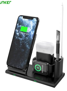 YOUCUNKER 4 in 1 Wireless Charger Qi 10W Fast Charging Stan