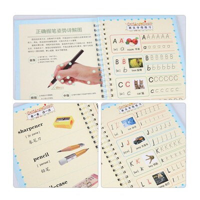 8pcs/set Digital Copybook English Hand Writing Round Handgro