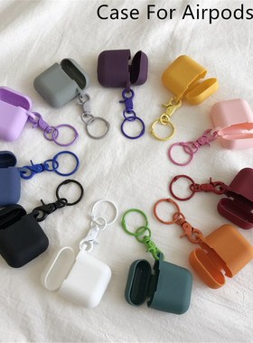 Silicone For Apple airpods case cute Luxury with keychain c