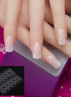 JQ 24 pcs in 1 Box With Nail Glue Tape Press On False Nail