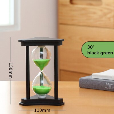 Hourglass 30 Minutes Count Down Timer Wood Sand Glass Watch