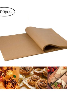 100Pcs Food Wrapping Paper Non-Stick Food Safe Wax Paper Gre