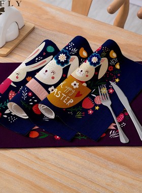 Table Napkins Happy Easter Decorations for Home Cotton Line
