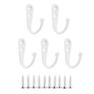 DRELD 5Pcs Single Prong Hook Wall Mounted Cloth Hanger Hook