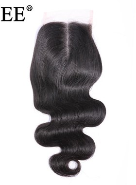 HAIR Brazilian Body Wave Closure Middle Part Hand Tied